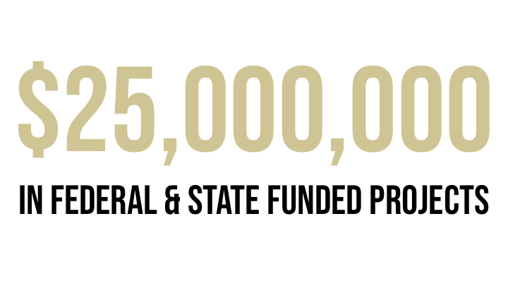 $25,000,000 in federal and state funded projects