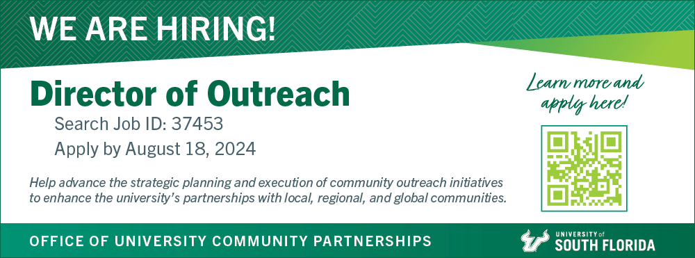 We are hiring a Director of outreach. Search job ID 37453.