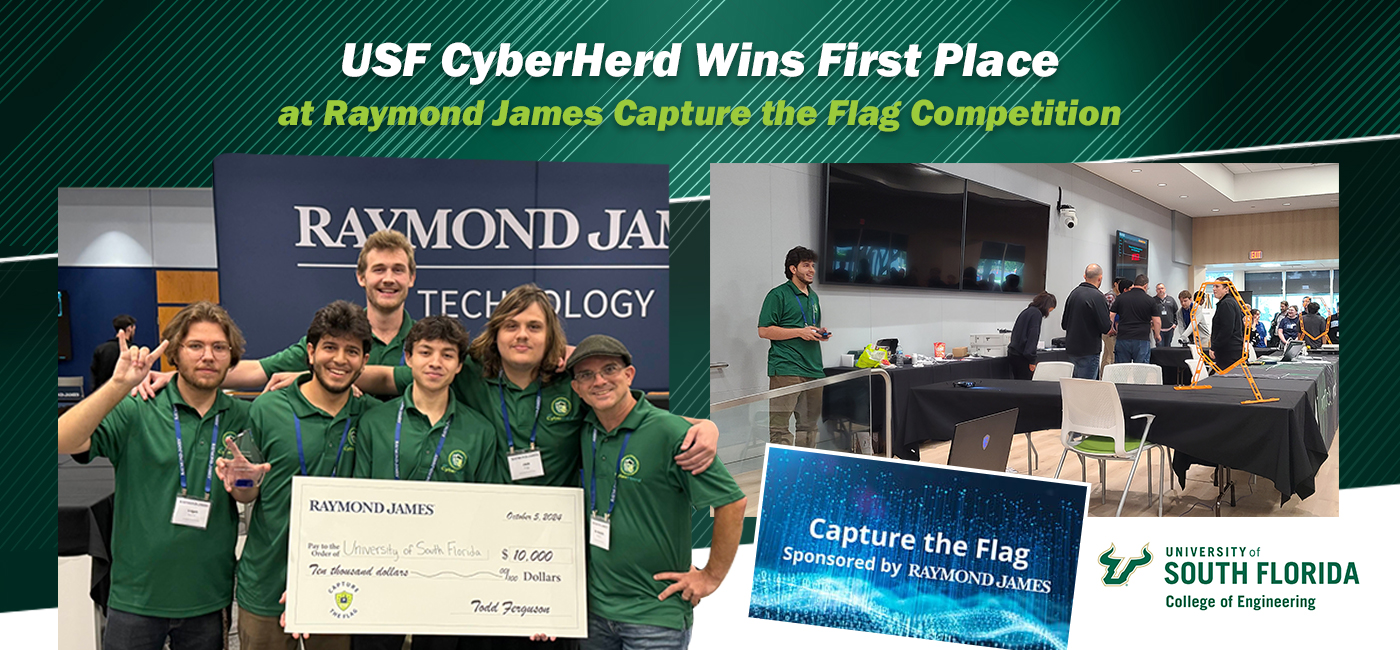 graphic of USF CyberHerd Team at the 2024 Raymond James sponsored Capture the Flag Challenge