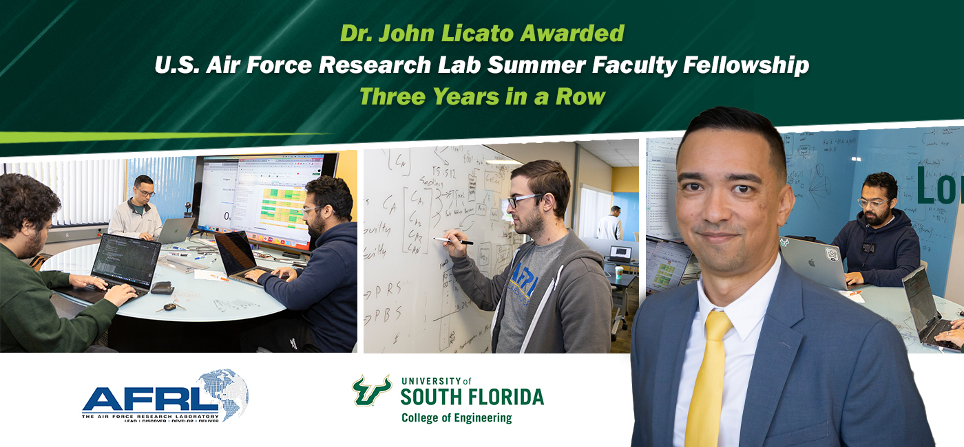 Image promoting Dr. John Licato at USF for US Air Force Research Lab Faculty Fellowship