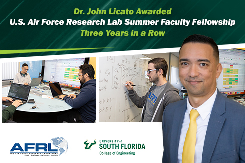 Image promoting Dr. John Licato at USF for US Air Force Research Lab Faculty Fellowship