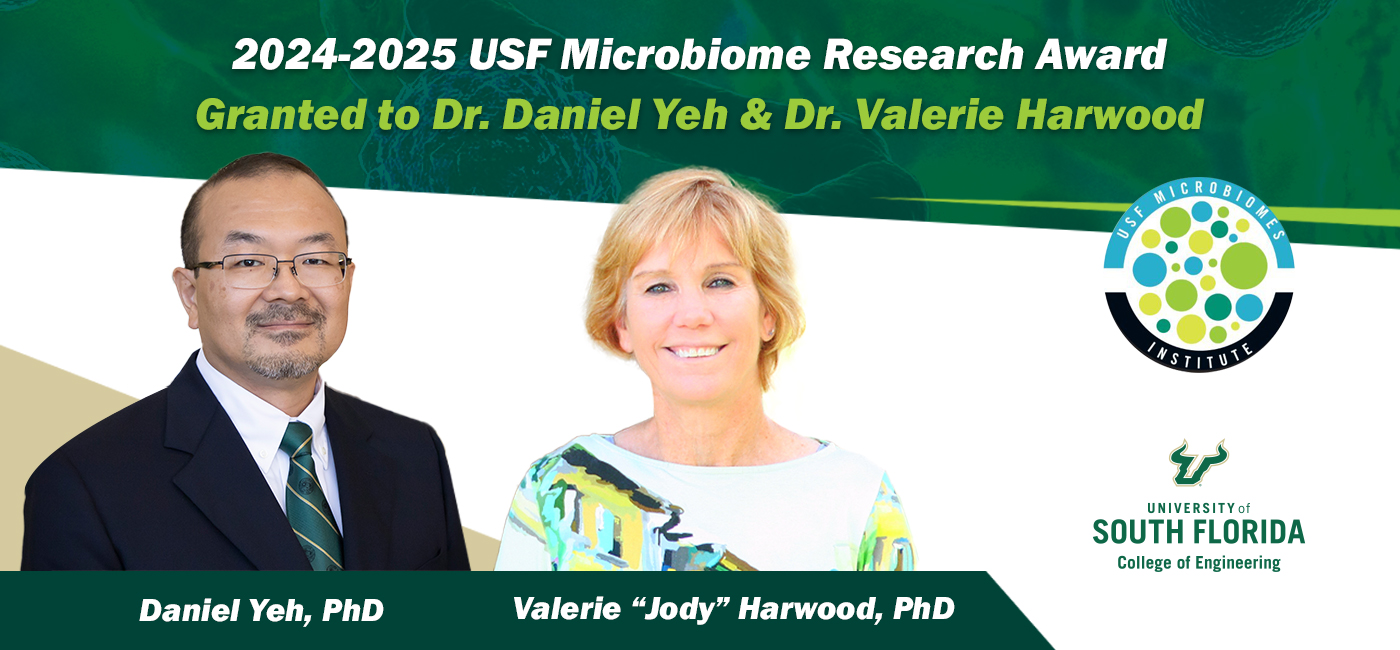 image of Daniel Yeh and Jody Harwood regarding their 2024-2025 USF Microbiome Research Award