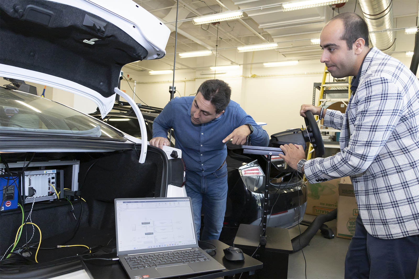 Arman Sargolzaei in USF’s Resilient, Autonomous, Networked Control Systems Lab.