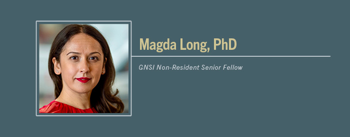 Magda Long, PhD with Text “GNSI Senior Non-Resident Fellow”