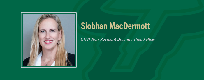 Siobhan MacDermott with Text “GNSI Distinguished Non-Resident Fellow”