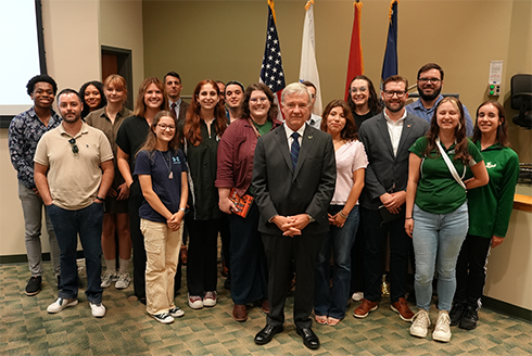 The first class of USF students to be part of the GNSI Future Strategist Program, with GNSI Executive Director, General (Ret) Frank McKenzie