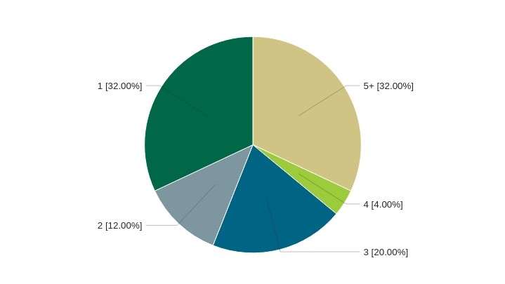 Pie Chart of Conference Presentations per Fellow