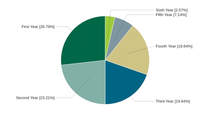 Pie Chart of Fellows by Year in program