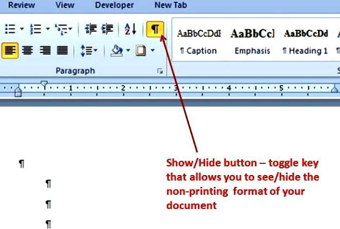 Paragraph button