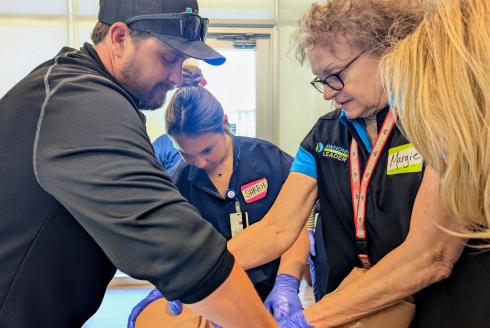 USF health expert training local providers on a simulation mannequin
