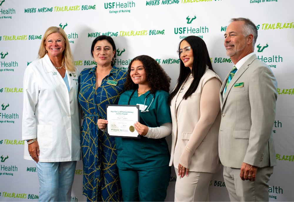 Pepin Family USF Nursing Pathway Summer Program leaders and students celebrate their graduation.
