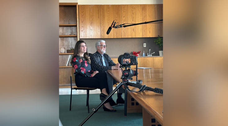 two people at a table