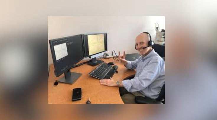 a person sitting at a desk