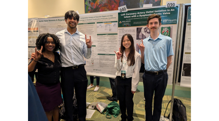 students in front of posters