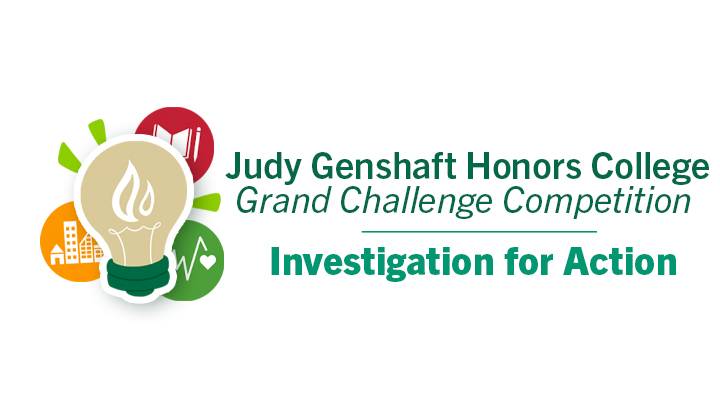 2024 Judy Genshaft Honors College Grand Challenge Competition graphic: "Investigation for Action" 