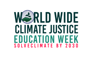 World Wide Climate Justice Education Week Solve Climate by 2030 Logo