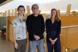 Honors students Anna Gustafson, Grady Vickers, and Honors Professor Daniel Ruth