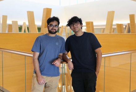 Tehami and Muntahie Ammad posing in Honors Atrium