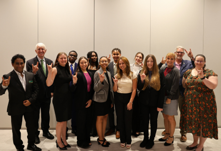 USF Wilcox Scholars pose with Judy Gensahft Honors College faculty, staff, and guests