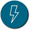 lightning bolt inside blue circle