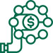 money sign with moving circles and pipeline