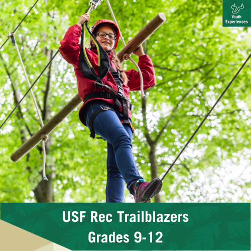 USF Rec Trailblazers with text stating "USF Rec Trailblazers Grades 9-12)