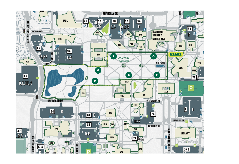 Green & Gold Fun Run Map