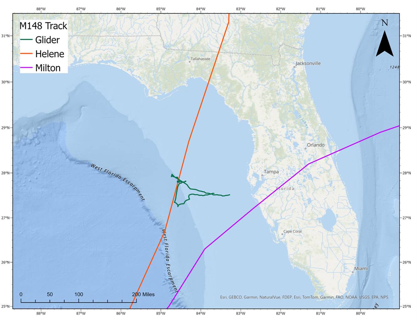 The glider Jai Alai was originally deployed for red tide observations but remained in the water to collect data on both Hurricane Helen and Milton. 