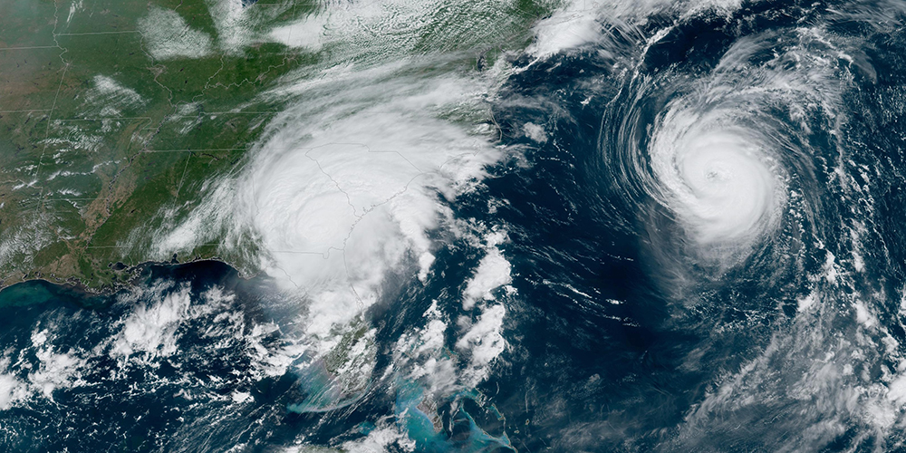The National Weather Service predicts an above-normal 2024 Atlantic hurricane season. Hurricane Idalia is seen here after landfall in the Big Bend region of Florida in August 2023. Credit: NOAA 