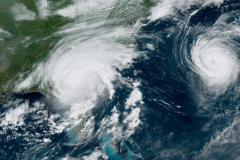 The National Weather Service predicts an above-normal 2024 Atlantic hurricane season. Hurricane Idalia is seen here after landfall in the Big Bend region of Florida in August 2023. Credit: NOAA 