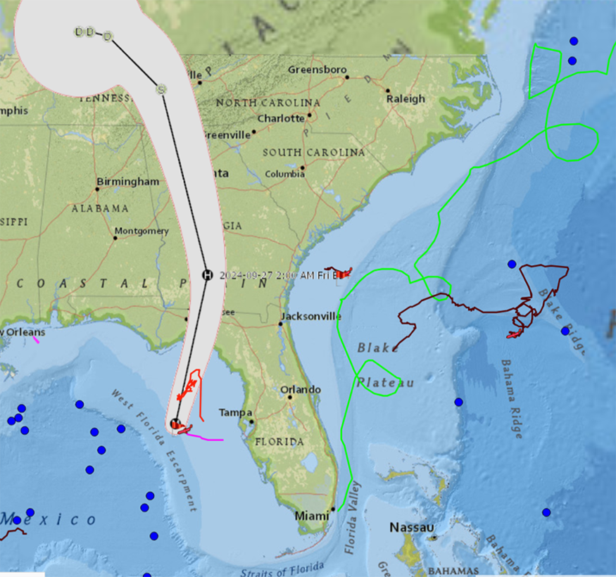 Jai Alai was in the direct path of hurricane Helene, collecting data on water temperature, salinity before it made landfall in northern Florida.