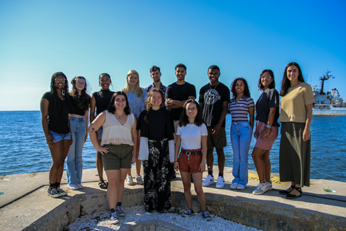 Dr. Ana Arellano with the  2024 REU Making Waves students.