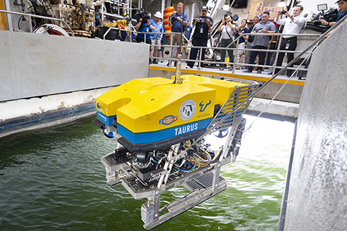 The ROV Taurus is a sophisticated, remotely operated vehicle that can reach ocean depths of up to 2.5 miles