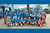 Campers strike a pose at sea world to end a successful 2024 Oceanography Camp Especially for Girls.