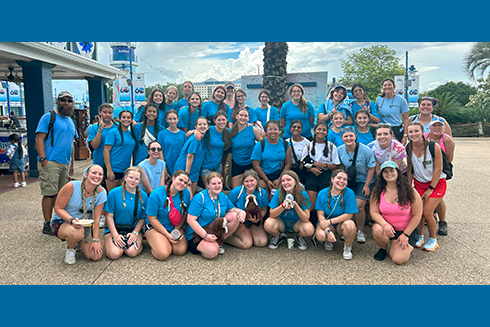 Campers celebrate a successful 2024 Oceanography Camp Especially for Girls at sea world.