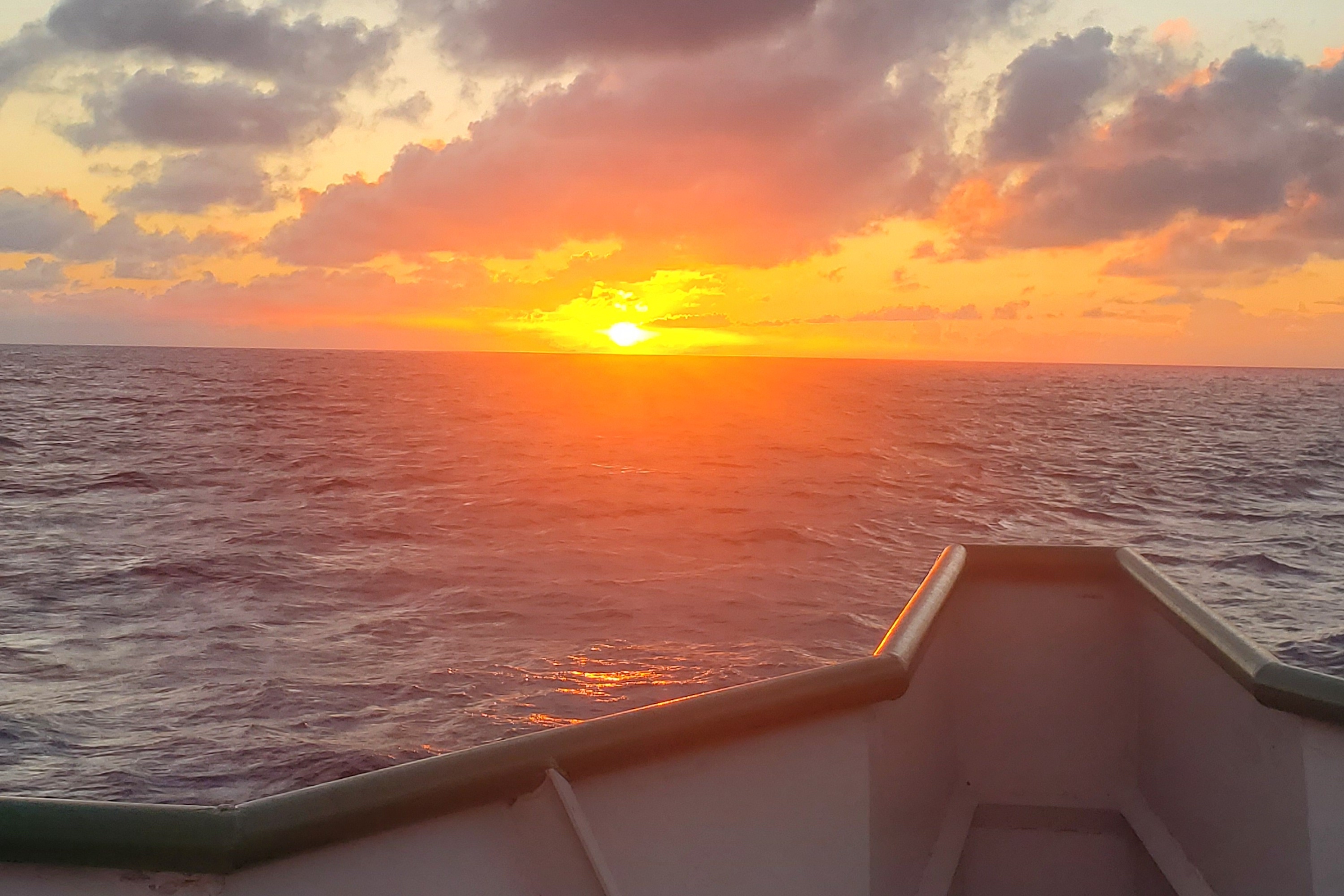 Sunset from the deck of the R/V Walton Smith.
