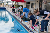 Teachers from around the state came to St. Petersburg for a two-day underwater robotics and engineering workshop. Participants showed off their robotics creations with a pool demonstration. Photos provided.