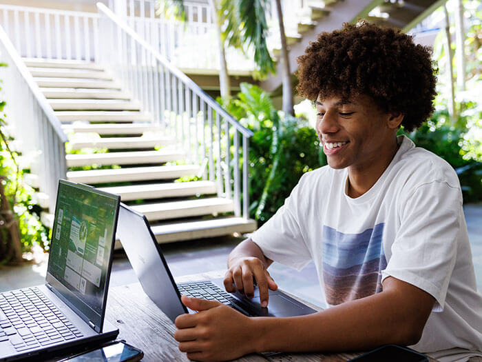 Students on computer