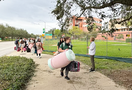 Students evacuate