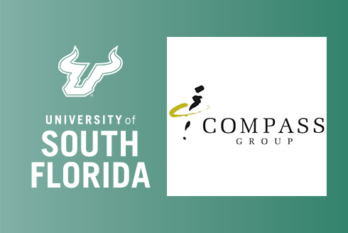 Logos for USF and Compass Group