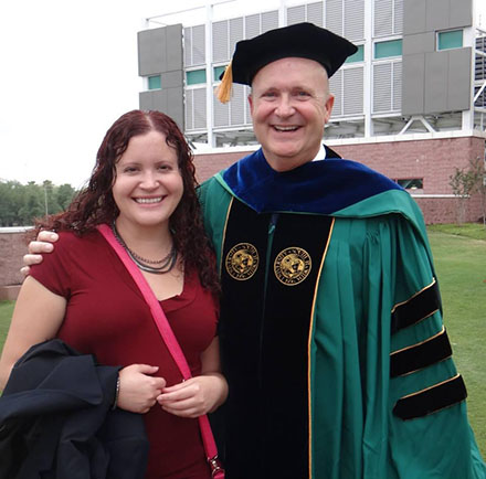 Leilani and Charles Paxton in 2014 when he earned a doctoral degree.