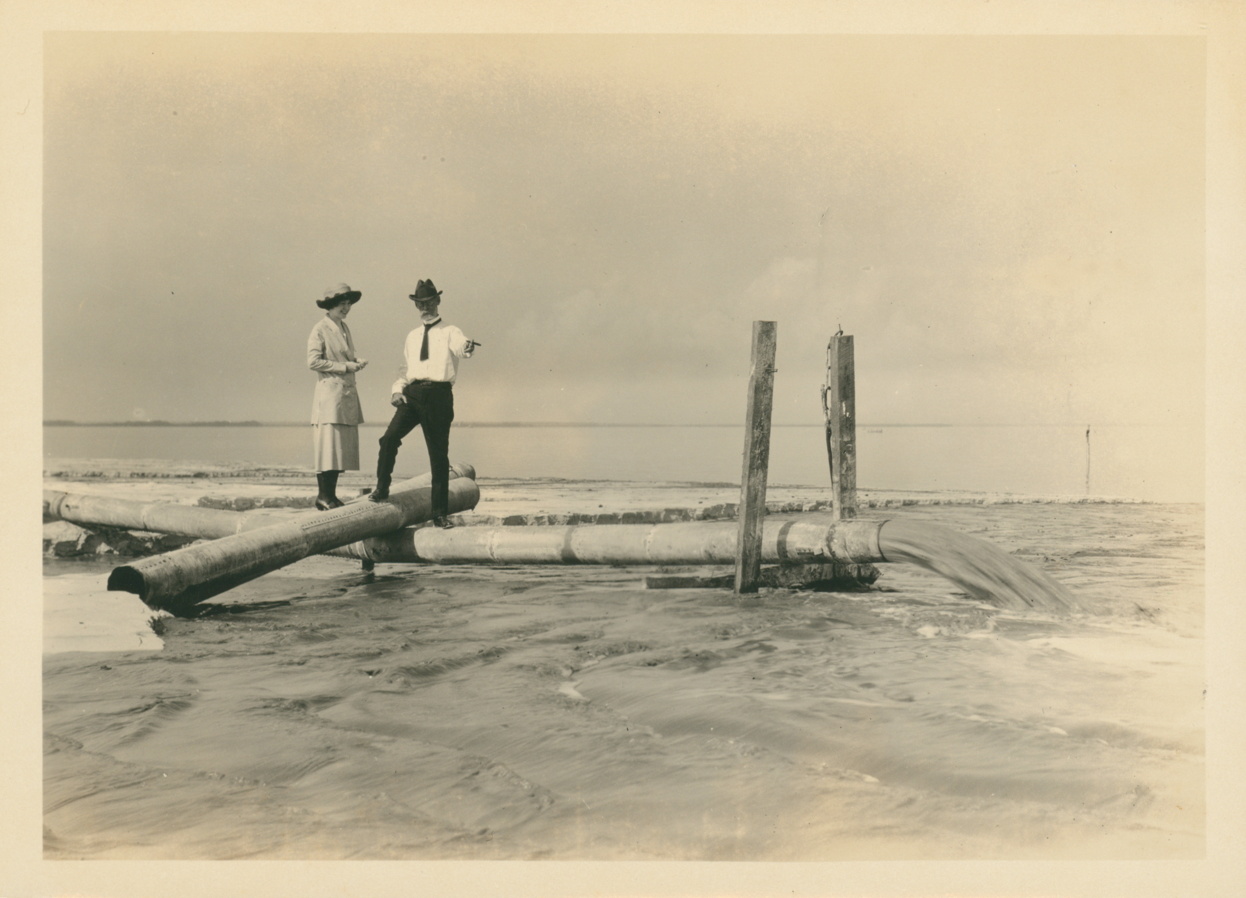 George Gandy oversees construction of the bridge that will be named for him.