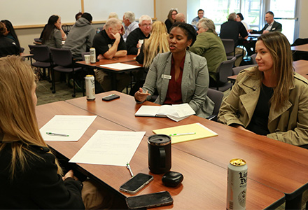 Group participates in breakout session