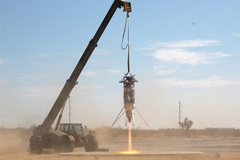 Rocket tested at the Mojave Air & Space Port in Mojave, California