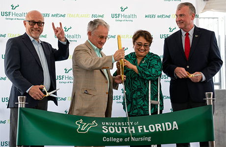 USF leadership cuts a grand opening ribbon for the USF Health College of Nursing Port of Tampa Seafarers Center Clinic 