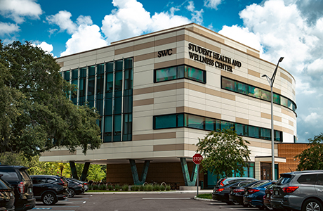 Exterior of the USF Student Health and Wellness Center