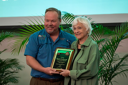 Karen Holbrook receives keys to the city