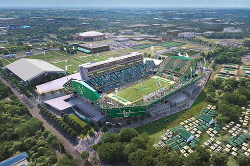 Rendering of the USF on campus stadium