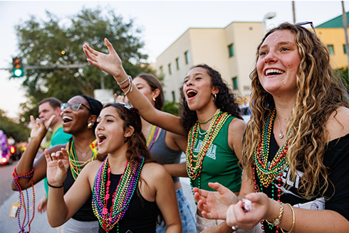 University of South Florida students at the 2023 Homecoming parade