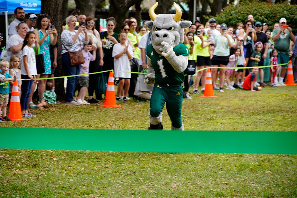 Rocky crosses the finish line